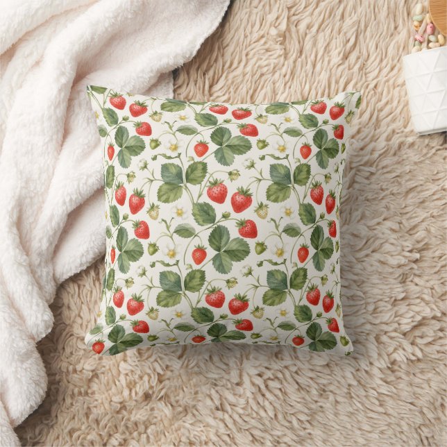 Modern Strawberry Summer Fruit Cushion (Blanket)