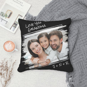 Modern Street Art Add Your Photo Love You Grandma Cushion