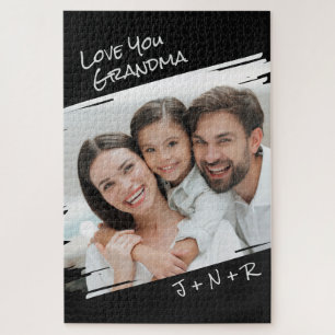  Modern Street Art Add Your Photo Love You Grandma Jigsaw Puzzle