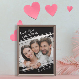 Modern Street Art Add Your Photo Love You Grandma Poster