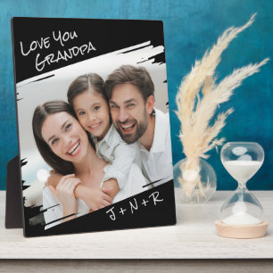 Modern Street Art Add Your Photo Love You Grandpa Plaque