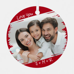 Modern Street Art Add Your Photo Love You Xmas Metal Tree Decoration