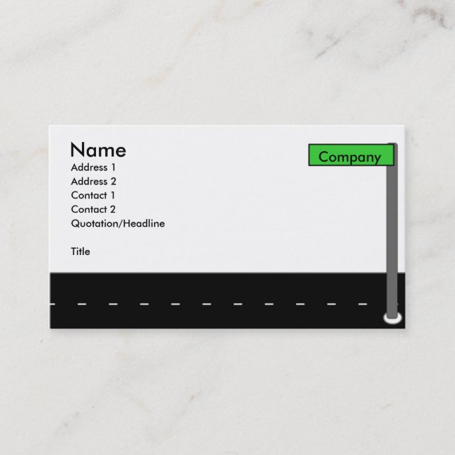 Modern Street Business Card (Front)