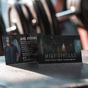 Modern Strength Training Fitness Coach Personal Business Card