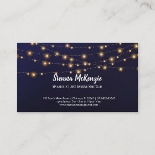 Modern string lights business card