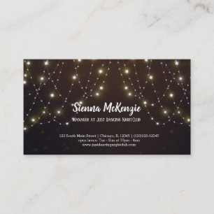 Modern string lights business card