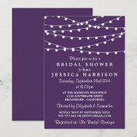 Modern String Lights On Purple Bridal Shower