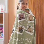 Modern String Lights Photo Collage Fleece Blanket<br><div class="desc">Special personalised 6 blanket, a gift of treasured memories that can be kept forever. The blanket features 6 photos, the template text reads 'GRANDMA, I LOVE YOU SO MUCH' but this can be changed to any relative and is signed off with who its from. A great gift for holidays, birthdays,...</div>