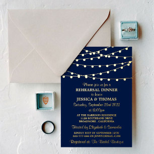 Modern String Lights Wedding Rehearsal Dinner Real