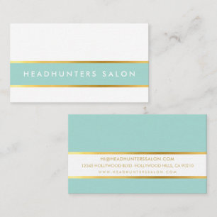 MODERN STRIP skinny band simple slick mint gold Business Card
