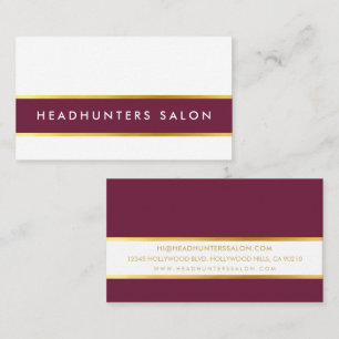 MODERN STRIP skinny band simple slick plum gold Business Card