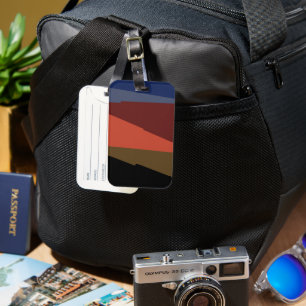 Modern Stripe Colourful Rainbow triangle pattern  Luggage Tag
