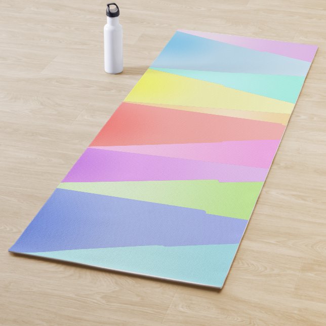 Modern Stripe Colourful Rainbow triangle pattern  Yoga Mat (In Situ)