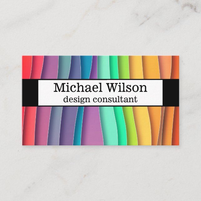 modern stripe custom design business card template (Front)