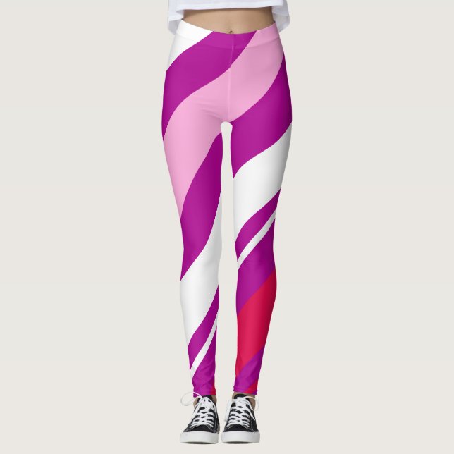 Modern Stripe Diagonal Leggings (Front)