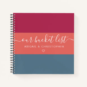 Modern Stripe Our Bucket List Couple Keepsake Notebook