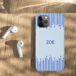 Modern stripe pattern on pale blue Case-Mate iPhone case