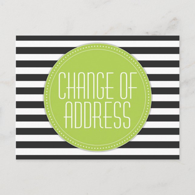 Modern Striped Change of Address Postcards (Front)