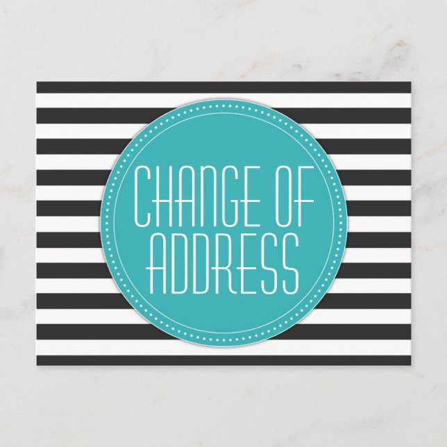 Modern Striped Change of Address Postcards (Front)