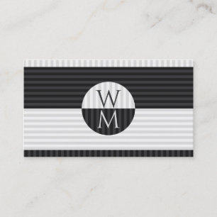 Modern Striped Contrast Business Card
