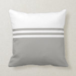 Modern striped Grey and White Cushion<br><div class="desc">Grey and white pillow.
This accent pillow design can be easily be customised to the colour you need. Use the colour to picker for your match.</div>