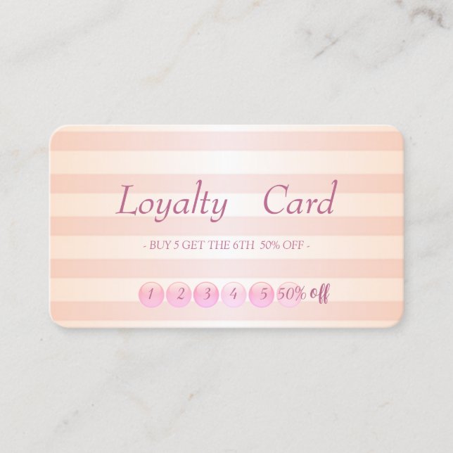 Modern  Striped Makeup  Loyalty Card (Front)