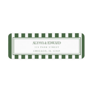 Modern Striped Olive Green Custom Names Wedding