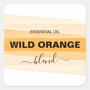 Modern Striped Orange Roller Bottle Label