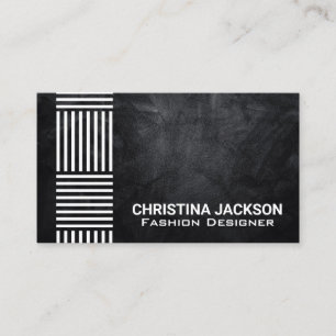 Modern Striped Pattern   Black Texture Wall Business Card