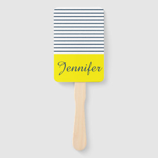 Modern striped pattern hand fan