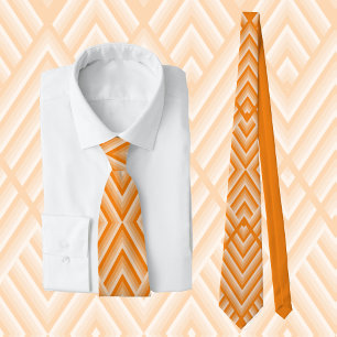 Modern striped pattern in shades of orange tie