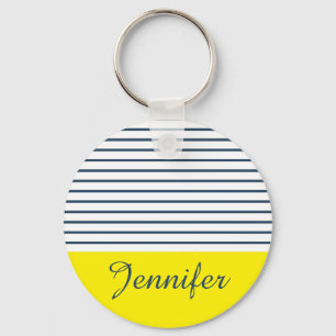 Modern striped pattern key ring