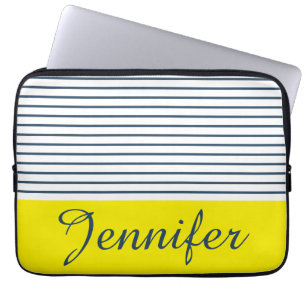 Modern striped pattern laptop sleeve