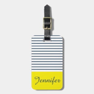 Modern striped pattern luggage tag