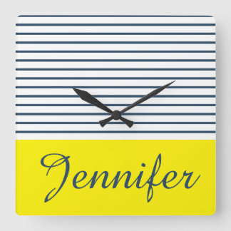 Modern striped pattern square wall clock