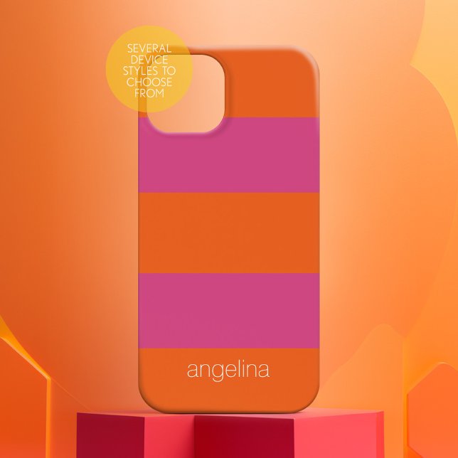 Modern Striped Pattern with custom name Case-Mate iPhone Case (Personalized Case-Mate Phone Case - Choose Your Device and Add Text or Completely Customize)