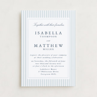 Modern Striped Wedding Invitation Geometric Frame