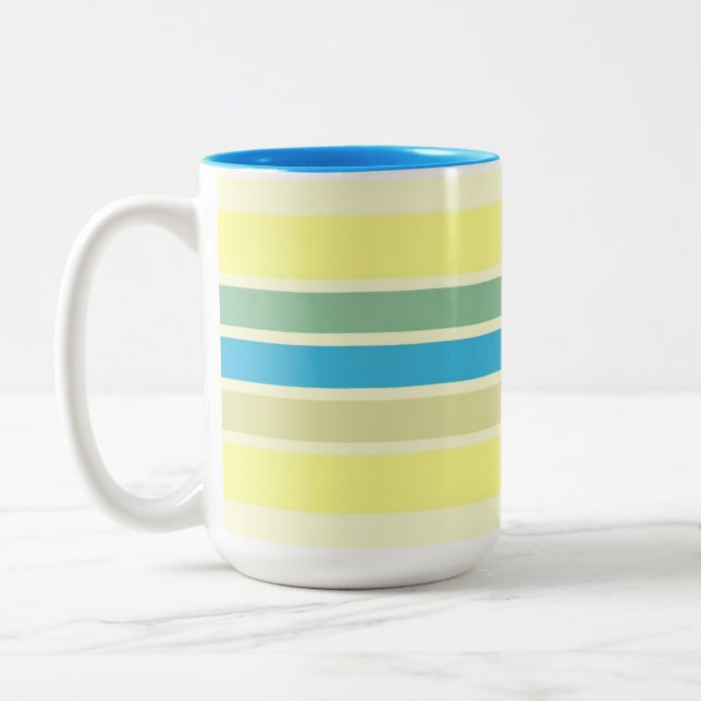 modern stripes art Two-Tone coffee mug (Left)