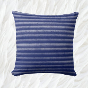 Modern Stripes Blue and White Cushion