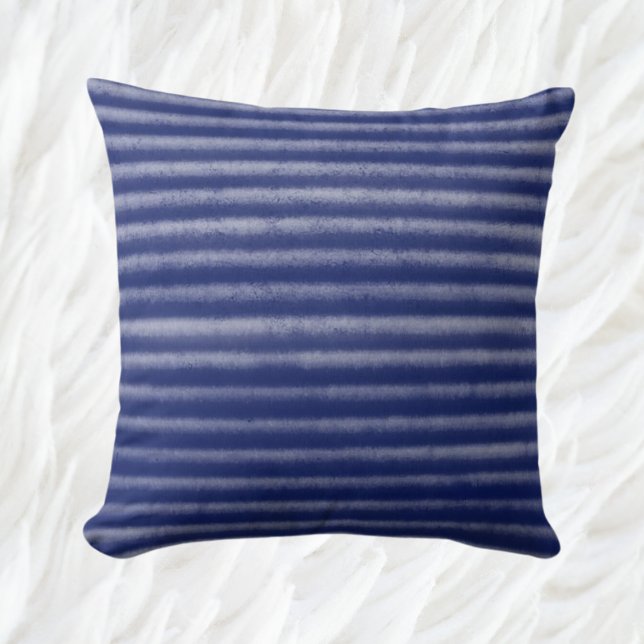 Modern Stripes Blue and White Cushion (Creator Uploaded)