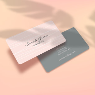 Modern Stripes Blush Pink Business Card