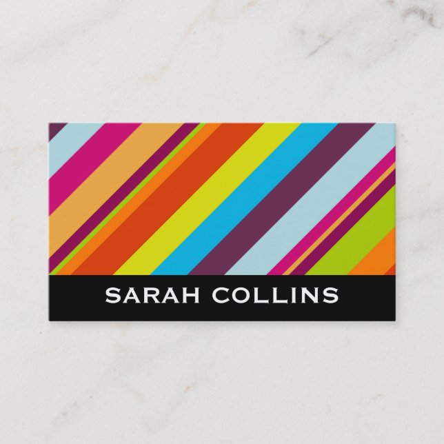Modern (stripes) business card (Front)