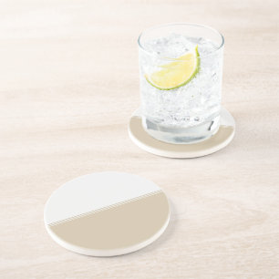 Modern Stripes Cream Ivory Custom Coaster