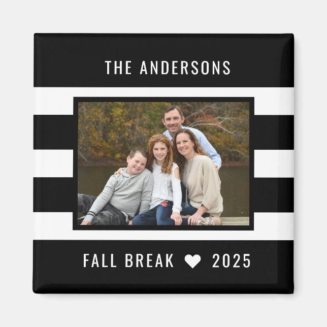 Modern Stripes Editable Colour Custom Photo Magnet (Front)