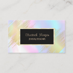 Modern Stripes,Frame Holographic Jewellery Designe Business Card