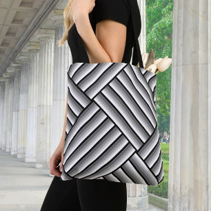 Modern stripes in black, white and grey - cool   tote bag