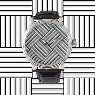 Modern stripes in black, white and grey - cool watch