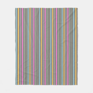 Modern Stripes in Pastel Colours & Grey Tones Fleece Blanket