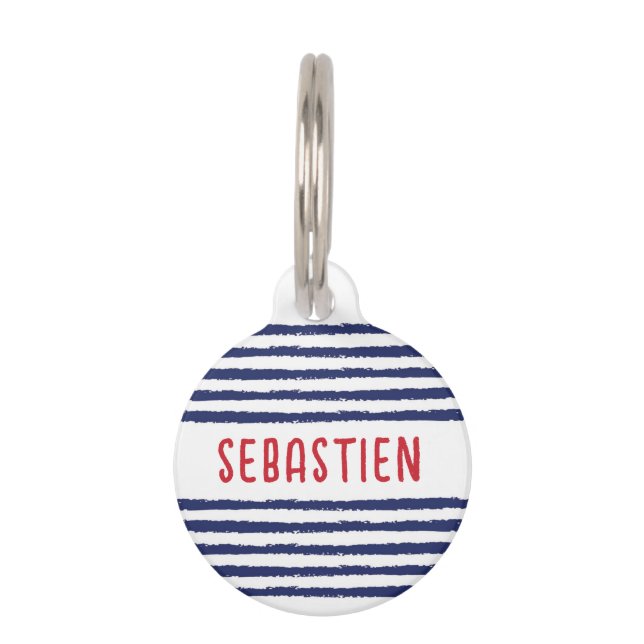 MODERN STRIPES (NAVY) PET TAG (Front)