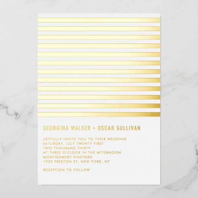 Modern Stripes Pattern Minimalist Wedding (Front)